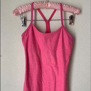 Lululemon bright pink power Y tank